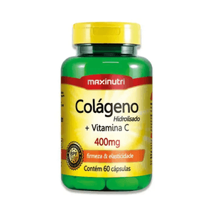 Colágeno + Vitamina C 400mg Maxinutri 60 Cápsulas